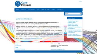 Deferred Members | Coats Pensions