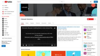 Cobweb Solutions - YouTube