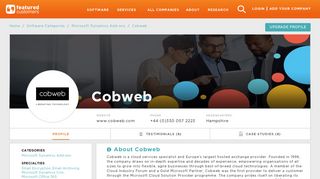 16 Customer Reviews & Customer References of Cobweb ...