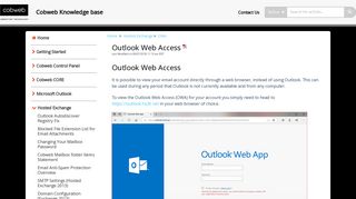 Logging into Outlook Web Access - Cobweb Knowledge base