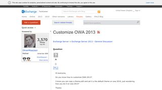 Customize OWA 2013 - Microsoft
