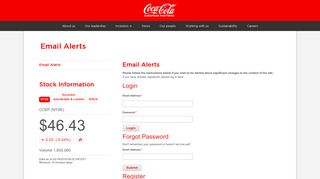 Coca-Cola European Partners : Email Alerts