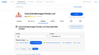 Coca-Cola Beverages Florida, LLC Pay & Benefits reviews - Indeed