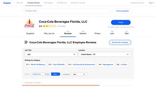 Working at Coca-Cola Beverages Florida, LLC: 129 Reviews | Indeed ...
