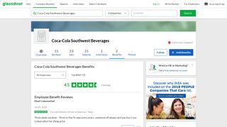 Coca-Cola Southwest Beverages Employee Benefits and Perks ...