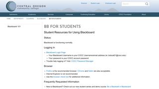 Bb for Students - Central Oregon Community College