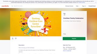 Cochlear Family Celebration Tickets, Sun 24/02/2019 at 1:00 pm ...