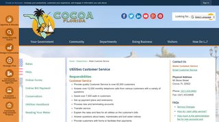 Utilities Customer Service | Cocoa, FL - Official Website - City of Cocoa