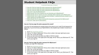 Student Helpdesk FAQs