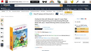 Amazon.com: Coding for Kids with Minecraft - Ages 8+ Learn Real ...