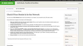 Check if your dentist is in our network - Delta Dental Insurance