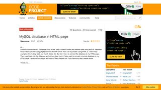 MySQL database in HTML page - CodeProject