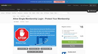 Allow Single Membership Login - Protect Your ... - CodeCanyon