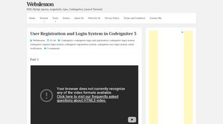 User Registration and Login System in Codeigniter 3 | Webslesson