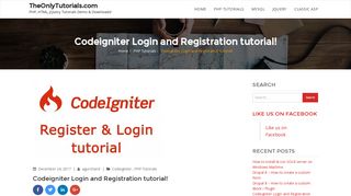 Codeigniter Login and Registration tutorial! – TheOnlyTutorials.com