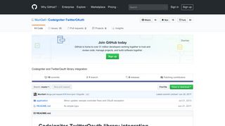 GitHub - MunGell/Codeigniter-TwitterOAuth: Codeigniter and ...