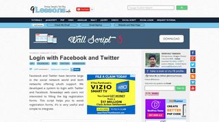 Login with Facebook and Twitter - 9Lessons