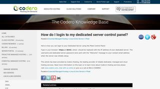 How do I login to my dedicated server control panel? - The Codero ...