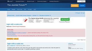 login with a code sms - Joomla! Forum - community, help and support