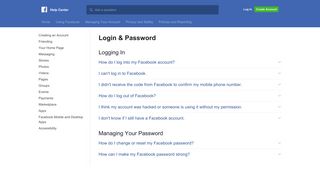 Login & Password | Facebook Help Center | Facebook