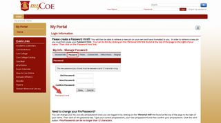 Home - Login Information | My Portal - My Coe - Coe College
