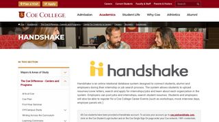Handshake - Students | Coe College