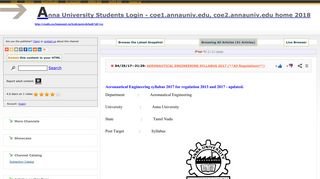 Anna University Students Login - coe1.annauniv.edu, coe2.annauniv ...