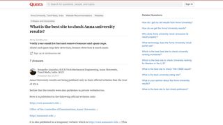 What is the best site to check Anna university results? - Quora