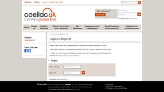 Login or Register - Coeliac UK