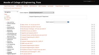 COEP Moodle: Computer Engineering and IT