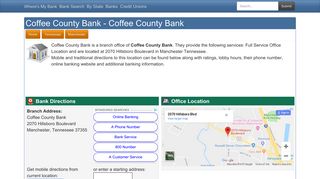 Coffee County Bank in Manchester Tennessee - 2070 Hillsboro ...