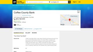 Coffee County Bank 2070 Hillsboro Blvd, Manchester, TN 37355 - YP ...