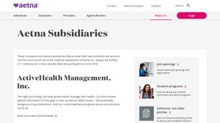 Aetna Subsidiaries – About Us | Aetna