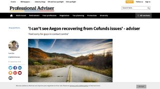 I cant see Aegon recovering from Cofunds issue says adviser