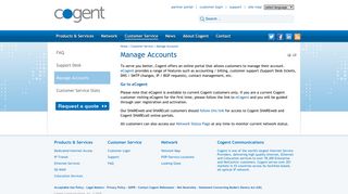 Manage Accounts - Cogent Communications
