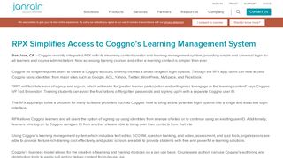 RPX Simplifies Access to Coggno's Learning Management System ...