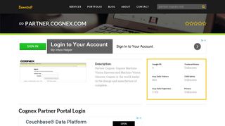 Welcome to Partner.cognex.com - Cognex Partner Portal Login