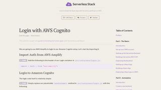 Login with AWS Cognito | Serverless Stack