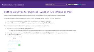 Setting up Skype for Business (Lync) on iOS (iPhone or iPad)