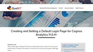 Creating and Setting a Default Login Page for Cognos Analytics 11.0.4 ...