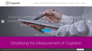 Cogstate - Leaders in optimizing the measure of cognition