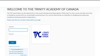 Trinity Academy of Canada: Login