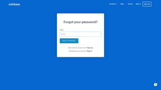 Forgotten Password - Password Reset - Coinbase