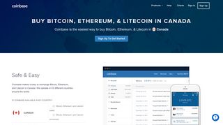 Buy Bitcoin/Ethereum In Canada - Coinbase