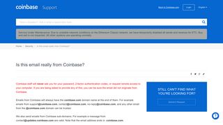 Coinbase | Is this email really from Coinbase?