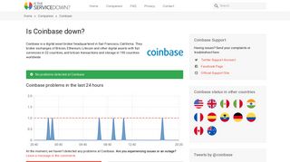 Coinbase down? Current status and problems - Is The Service Down?