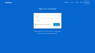Sign in - Coinbase - Buy/Sell Digital Currency