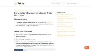 Buy with Card Payment from Coinify Trade - First Order - Coinify ...