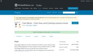 Coin Miner – Coin Hive, and CoinImp monero miner | cs.WordPress.org