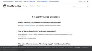 CoinMarketCap FAQ